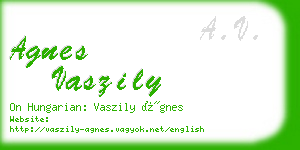 agnes vaszily business card